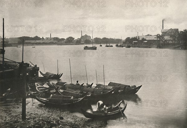 'Rice Mills on the Poozoondoung Creek, Rangoon', 1900. Creator: Unknown.