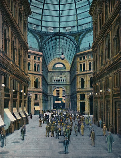 'Napoli - Interno Galleria Umberto I', (Interior of Galleria Umberto I), c1900. Creator: Unknown.