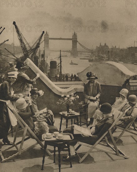 'The Pool from the Roof Garden of the Langbourne Club for City Women', 1920s, (c1935).  Creator: Unknown.