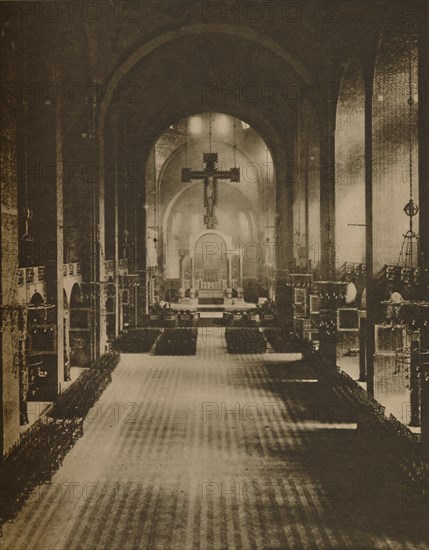 'Interior of Westminster Cathedral Viewed from the West End', c1935. Creator: Cyril Ellis.