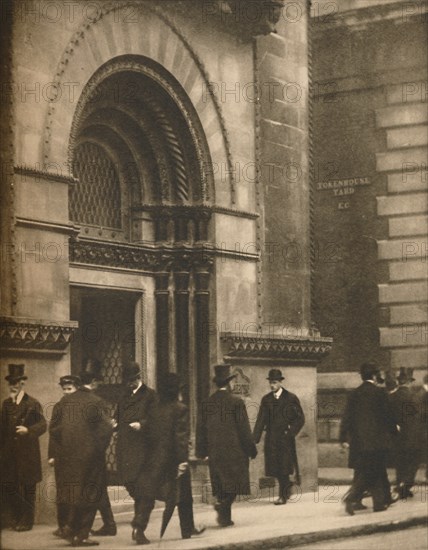 'A Glimpse of Lothbury at Noon on a Business Day', c1935. Creator: Walter Benington.