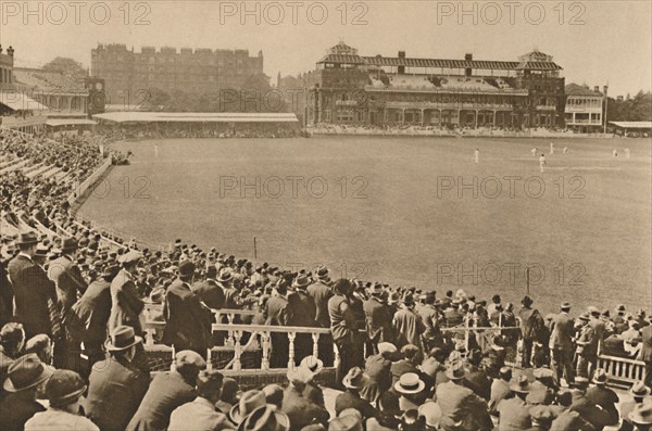 'Looking Towards The Pavilion From The Mound Stand At World-Famous Lord's', c1935. Creator: Unknown.