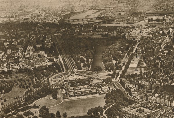 'Green Woodlands By The Waters of Westminster: Part of the Manor of Hyde Below The Biplane's Wing',  Creator: Unknown.