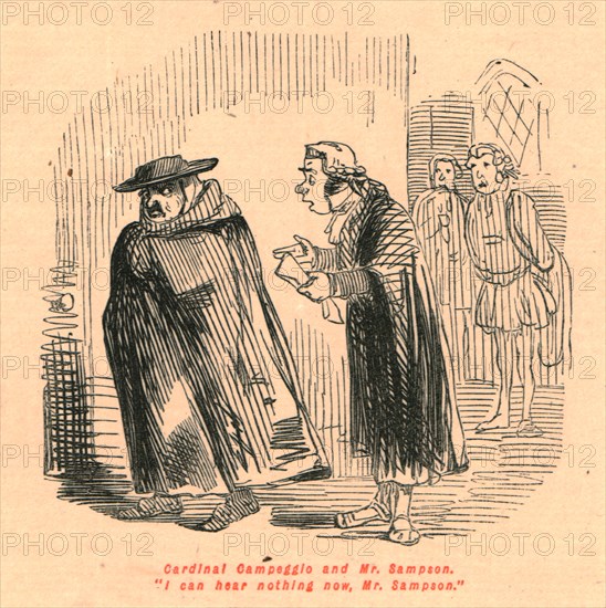 'Cardinal Campeggio and Mr. Sampson. "I can hear nothing now, Mr. Sampson."', 1897. Creator: John Leech.