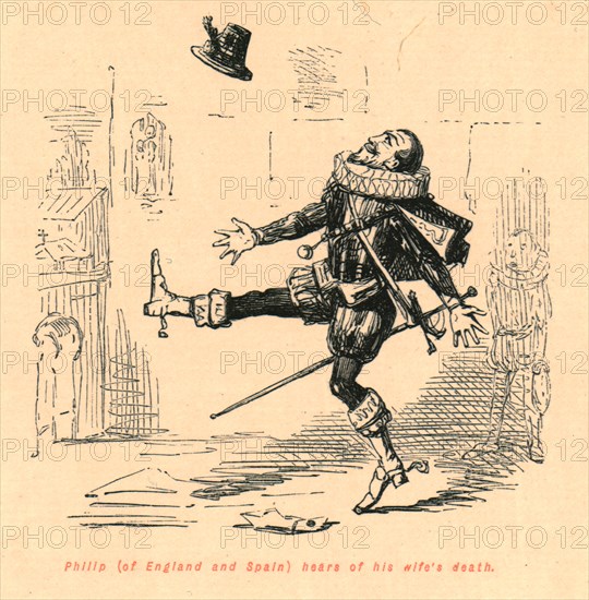 'Philip (of England and Spain) hears of his wife's death', 1897. Creator: John Leech.