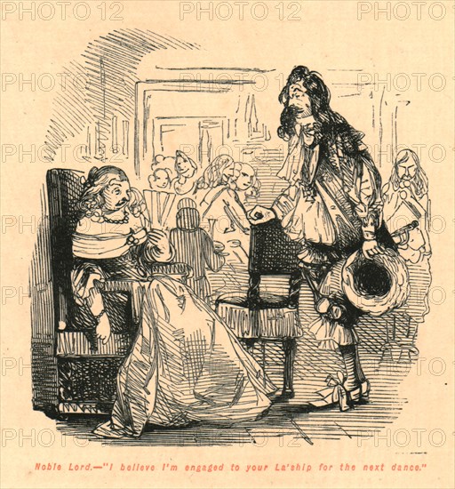 'Noble Lord. - "I believe I'm engaged to your La' ship for the next dance"', 1897.  Creator: John Leech.