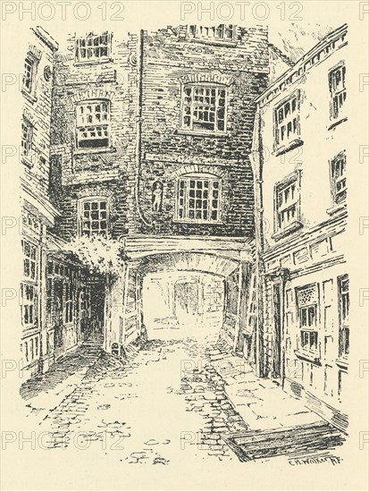 'Old Bell Inn, Holborn', 18th century, (1925). Creator: CH Walker.