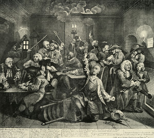 'Gambling at White's Club', 1734, (1925). Creator: William Radclyffe.