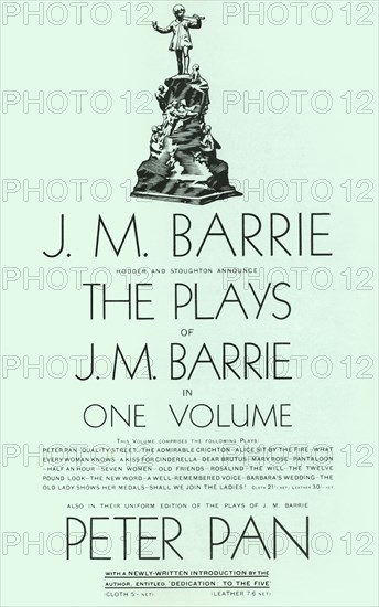 'The Plays of J.M. Barrie in One Volume', 1928. Creator: Unknown.