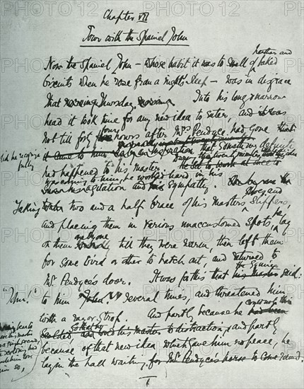 'Facsimile page of MS for "The Country House", by John Galsworthy', 1907, (1928).  Creator: Unknown.