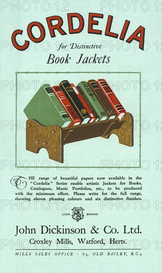 'Cordelia for Distinctive Book Jackets', 1928. Creator: Unknown.