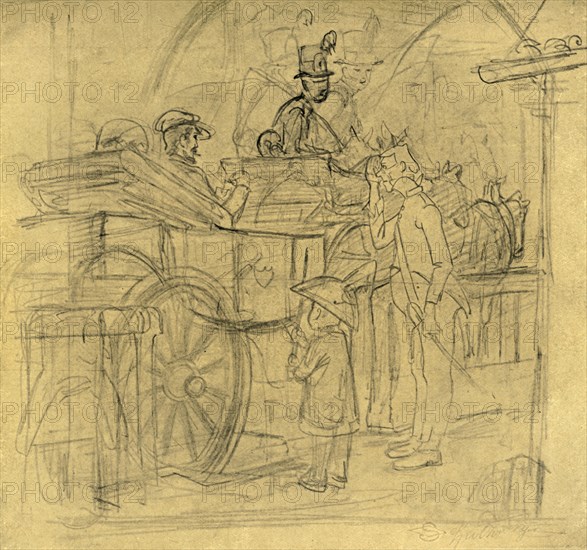 'Auf Reisen', mid-late 19th century, (c1924). Creator: Carl Spitzweg.