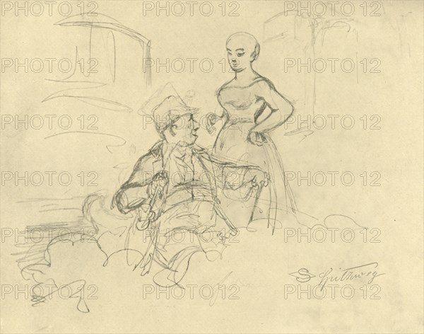 '"Was ist gefälllig?"', mid-late 19th century, (c1924). Creator: Carl Spitzweg.