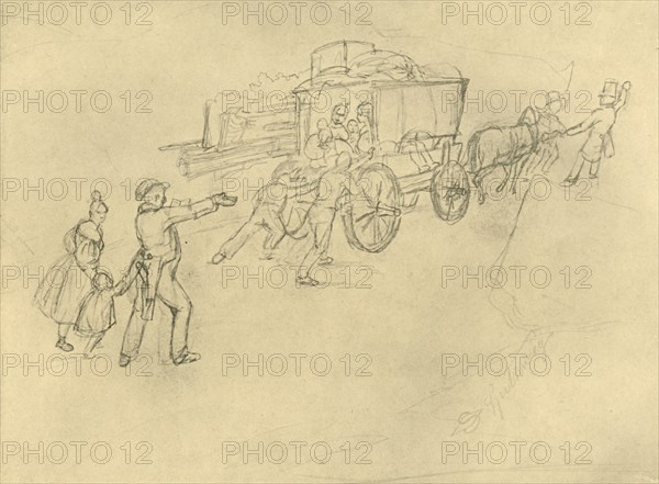 'Der Thespiskarren (Schauspieler auf Reisen)', mid-late 19th century, (c1924). Creator: Carl Spitzweg.