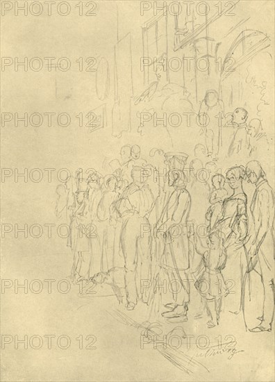 'In Erwartung der Prozession', mid-late 19th century, (c1924). Creator: Carl Spitzweg.