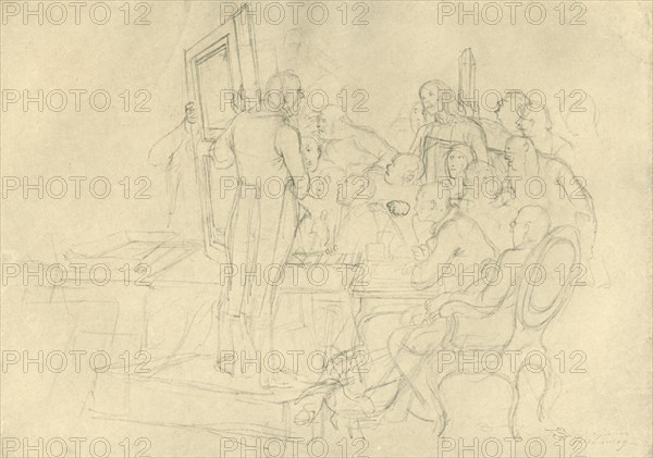'Die Kunstauktion', mid-late 19th century, (c1924). Creator: Carl Spitzweg.