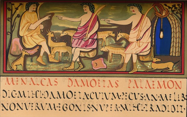 Menalcas, Damoetas and Palaemon, 5th century, (1849). Creator: Walter.