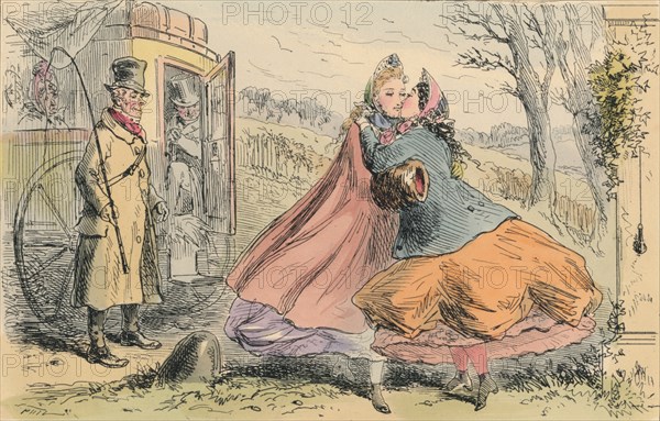 'Miss Shannon's arrival at Baldon Hall', 1855. Creator: John Leech.