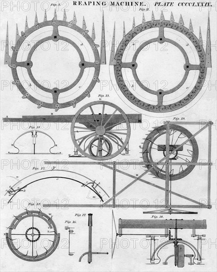 'Reaping Machine', early 19th century. Creator: J Moffat.