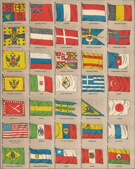 Flags of the world, 1889. Creator: W & AK Johnston.