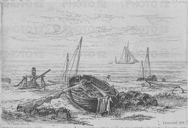 'On Thorpe Beach', 1888. Creator: Arthur Evershed.