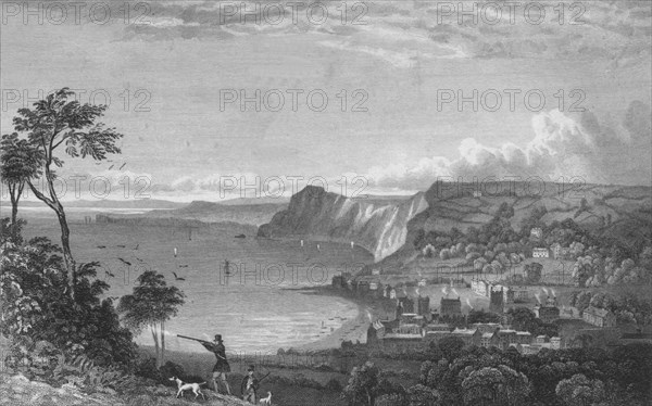 'Sidmouth, From the Cliffs, Towards Seaton', 1832. Creator: P Heath.