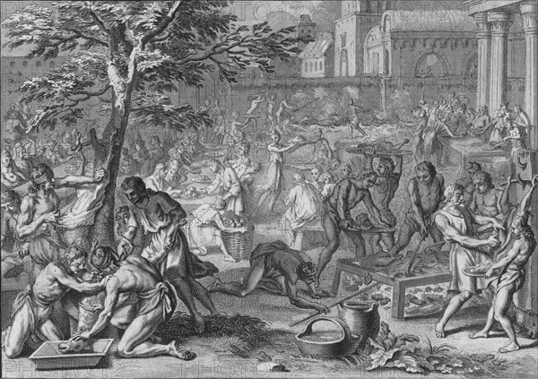 'Festin a L'Honneur du Soleil, le jour du grand Ramy', 1723. Creator: Bernard Picart.