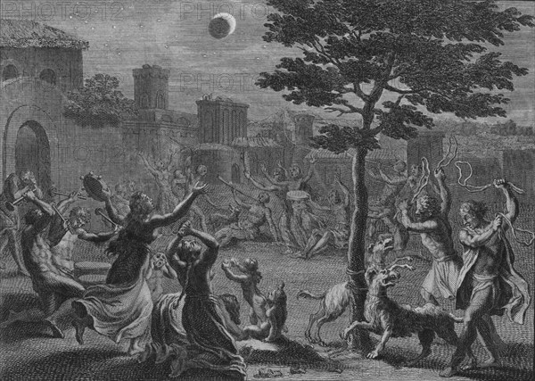 'Desolation des Peruviens pendant L'Eclipse de Lune', 1723. Creator: Bernard Picart.