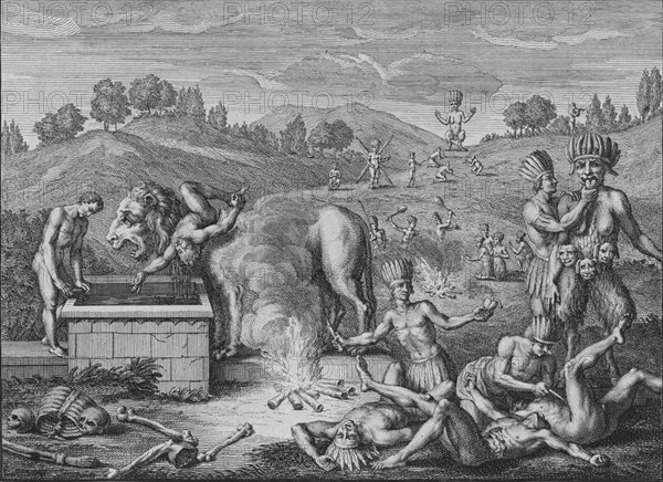 'Idoles de Tabasco', 1723. Creator: Bernard Picart.