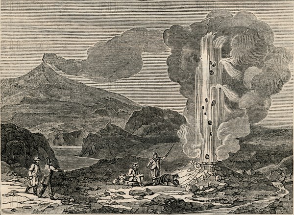 'View of a Geyser, or Hot Fountain', 7 December 1833.  Creator: Unknown.