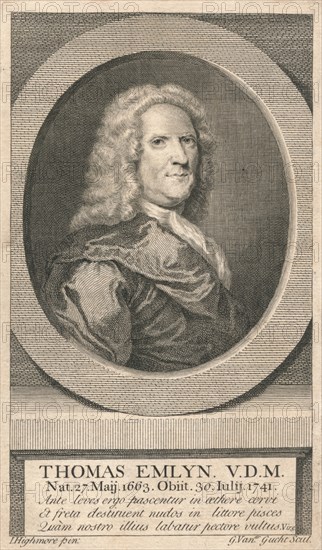 'Thomas Emlyn, V.D.M.', 1742. Creator: G van der Gucht.