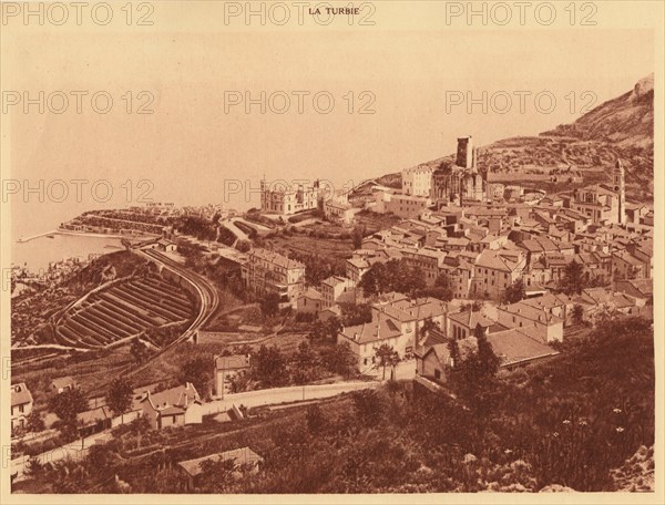 'Panorama and view of la Turbie, Monaco', 1930. Creator: Unknown.