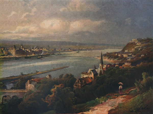 'Coblenz und Ehrenbreitstein', (Coblenz and Ehrenbreitstein Fortress), 1923. Creator: Nikolai of Astudin.