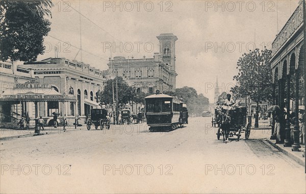 'Old Court House Street from the South. Calcutta', c1910. Creator: Johnston & Hoffmann.