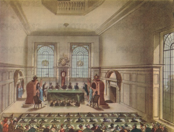 'Lottery Drawing at Coopers' Hall', 1809, (1948). Creator: Unknown.