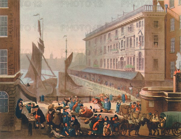 'Billingsgate Fish Market', 1808, (1944). Creators: Thomas Rowlandson, Augustus Charles Pugin.