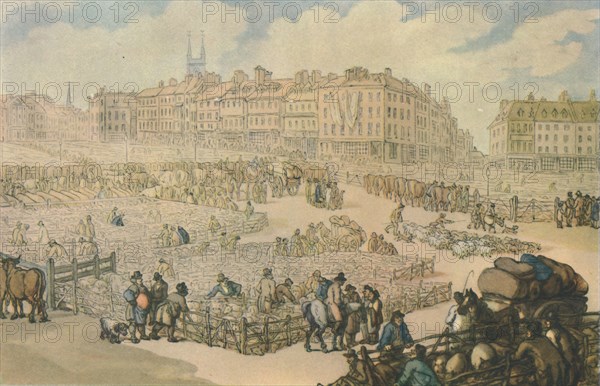 'Smithfield Meat Market', c1816, (1944). Creator: Thomas Rowlandson.