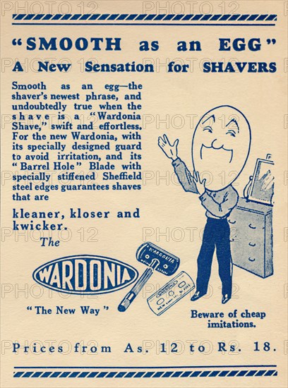 Advertisement for the 'Wardonia' razor, 1936. Creator: Unknown.