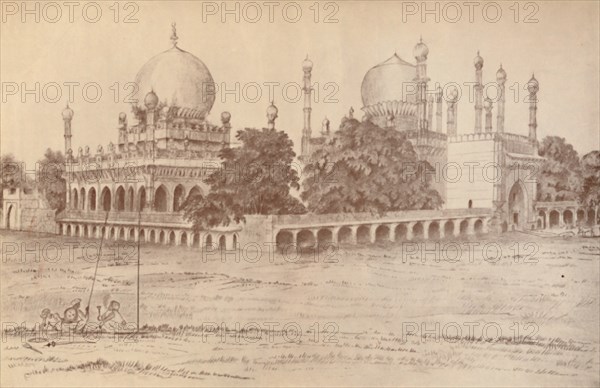 'The Mausoleum of Ibrahim Shah, King of Bijapur, at Bijapur', 1821, (1936). Creator: Unknown.