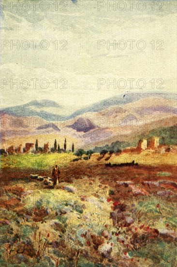 'Ruins of Sardis - Revelations. iii. 1.', c1924. Creators: James Clark, Henry A Harper.