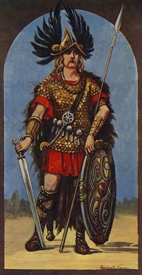 'Hengist, Chief of the Angles (A.D. 449)', 1924. Creator: Herbert Norris.