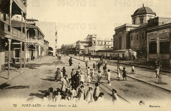 'Port-Said. - Lesseps Street. - LL.', c1918-c1939. Creator: Unknown.