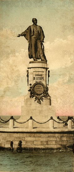 'Port Said. - Statue of Ferdinand de Lesseps ,  c1918-c1939. Creator: Unknown.