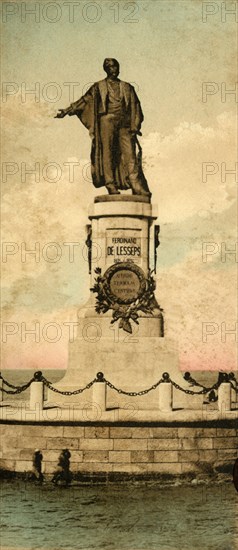 'Port Said. - Statue of Ferdinand de Lesseps , c1918-c1939. Creator: Unknown.