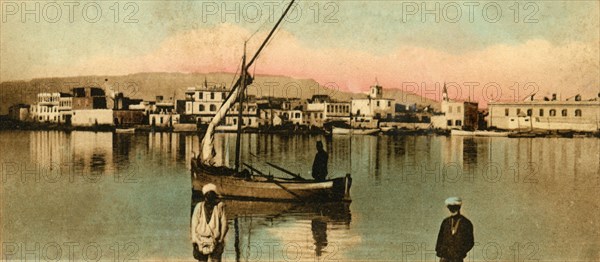 'Suez - View of the toun during high waters', c1918-c1939. Creator: Unknown.