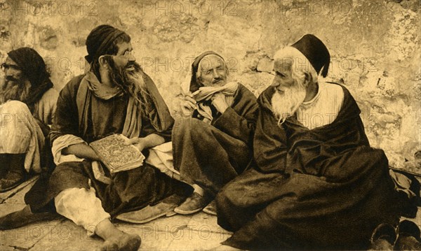 'Jerusalem - Jews at the Wailing Wall', c1918-c1939. Creator: Unknown.