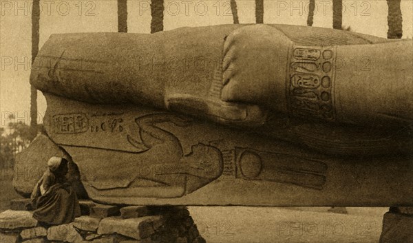 'Memphis - The Colossal Statue of Rameses II (Detail)', c1918-c1939. Creator: Unknown.