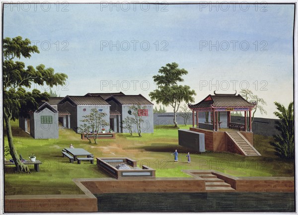 Garden scene, China, c1820-1840. Artist: Unknown