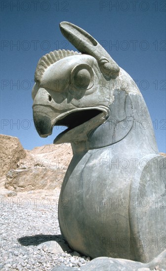 Protome of a double griffin, the Apadana, Persepolis, Iran