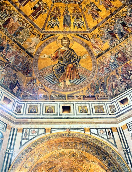 Mosaic ceiling, Baptistry of St John, Florence, Italy